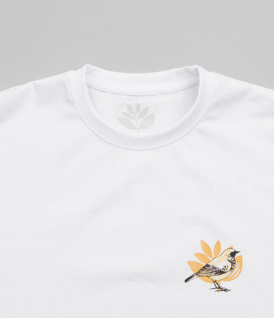 Magenta Bird Plant T-Shirt - White