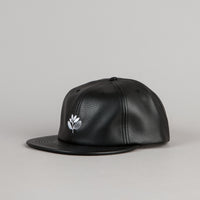 Magenta Brode Leather Cap - Black thumbnail