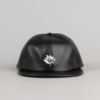 Magenta Brode Leather Cap - Black thumbnail