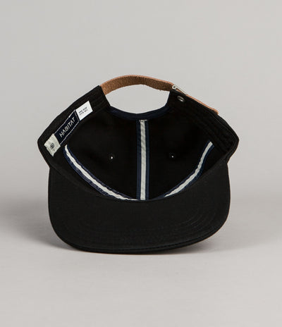 Magenta Brode Leather Cap - Black