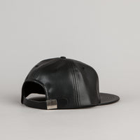 Magenta Brode Leather Cap - Black thumbnail