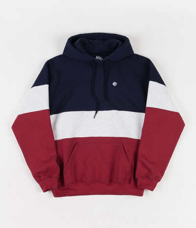 Magenta Brode Tricolour Hoodie - Dark Navy / Ash / Burgundy