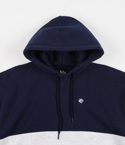 Magenta Brode Tricolour Hoodie - Dark Navy / Ash / Burgundy