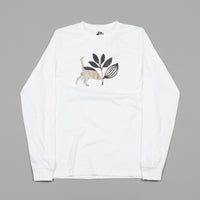 Magenta Cat Long Sleeve T-Shirt - White thumbnail