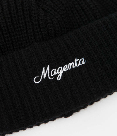 Magenta Cursive Low Beanie - Black