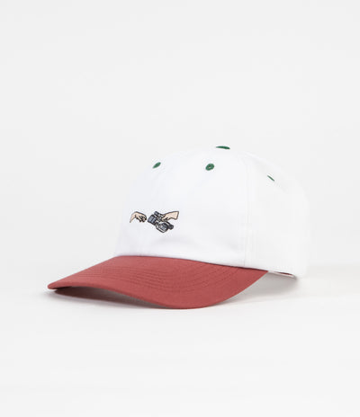 Magenta God's Plan Dad Cap - White