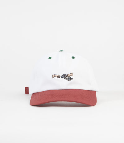 Magenta God's Plan Dad Cap - White