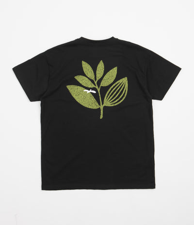 Magenta Grass Plant T-Shirt - Black