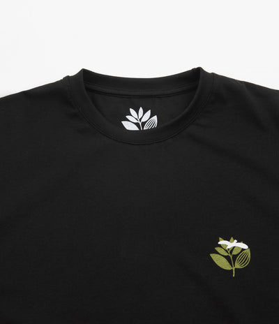 Magenta Grass Plant T-Shirt - Black