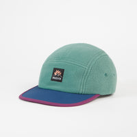 Magenta Hiver Fleece 5 Panel Cap - Aqua Blue / Navy thumbnail