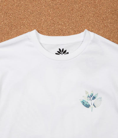 Magenta Hokusai Plant T-Shirt - White