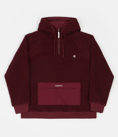 Magenta Kangoo Sherpa Hoodie - Burgundy