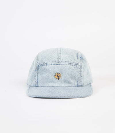 Magenta Plant 5 Panel Cap - Washed Denim