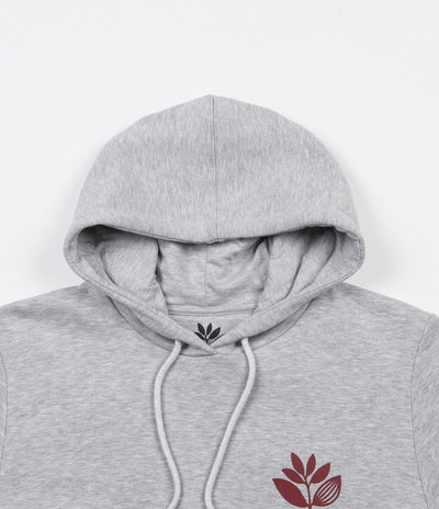 Magenta Plant Hooded Sweatshirt - Light Heather