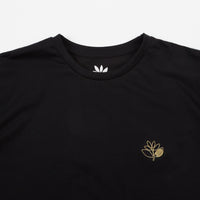 Magenta Plant Outline Long Sleeve T-Shirt - Black / Gold thumbnail