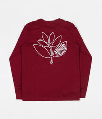 Magenta Plant Outline Long Sleeve T-Shirt - Burgundy