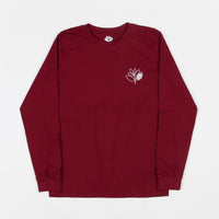 Magenta Plant Outline Long Sleeve T-Shirt - Burgundy thumbnail