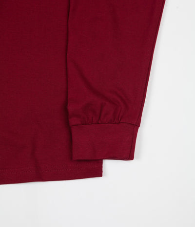 Magenta Plant Outline Long Sleeve T-Shirt - Burgundy