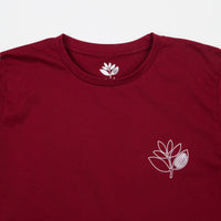 Magenta Plant Outline Long Sleeve T-Shirt - Burgundy thumbnail