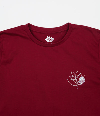 Magenta Plant Outline Long Sleeve T-Shirt - Burgundy