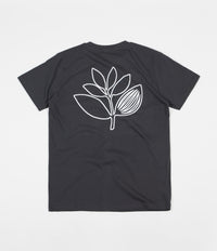 Magenta Plant Outline T-Shirt - Dark Grey