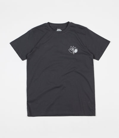 Magenta Plant Outline T-Shirt - Dark Grey