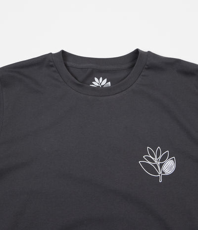 Magenta Plant Outline T-Shirt - Dark Grey