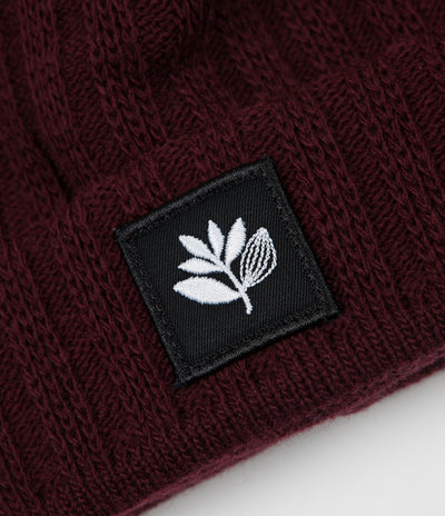 Magenta Plant Patch Beanie - Burgundy