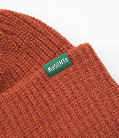 Magenta Script Beanie - Orange