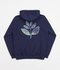 Magenta Sea Plant Hoodie - Navy