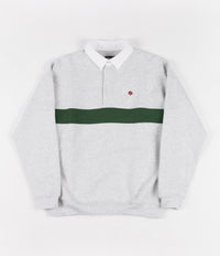 Magenta Smash Polo Sweatshirt - Ash / Forest Green