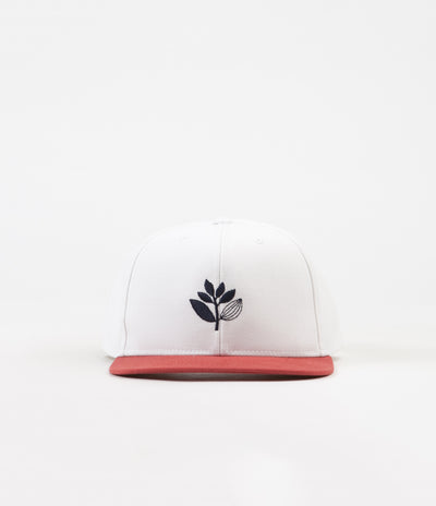 Magenta Snapback Cap - White / Red