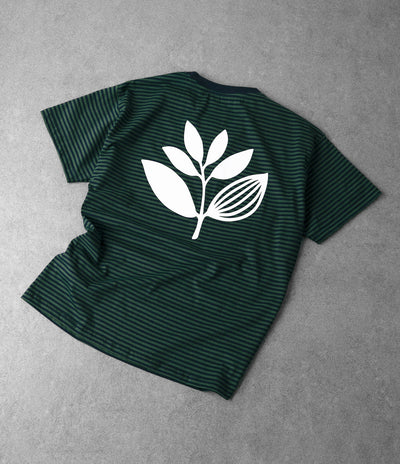 Magenta Striped Plant T-Shirt - Navy / Green