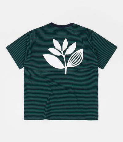 Magenta Striped Plant T-Shirt - Navy / Green