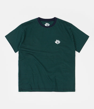 Magenta Striped Plant T-Shirt - Navy / Green