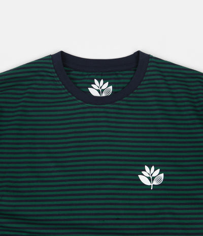 Magenta Striped Plant T-Shirt - Navy / Green