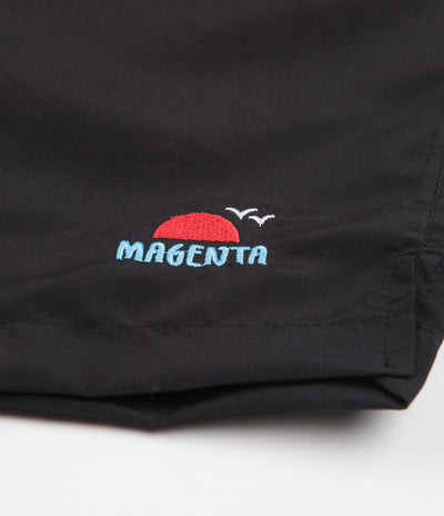 Magenta Sunset Nylon Shorts - Black