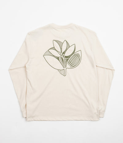 Magenta Trippy Plant Long Sleeve T-Shirt - Natural