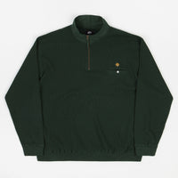 Magenta Waffle Zip Polo Neck Sweatshirt - Green thumbnail