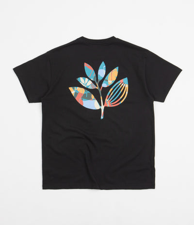 Magenta Wild Horses Plant T-Shirt - Black