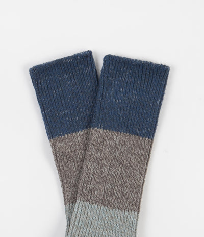 Mollusk Twist Crew Socks - Denim Blue