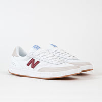 New Balance Numeric 440 Shoes - White / Burgundy thumbnail