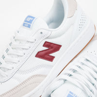 New Balance Numeric 440 Shoes - White / Burgundy thumbnail