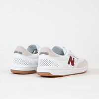 New Balance Numeric 440 Shoes - White / Burgundy thumbnail