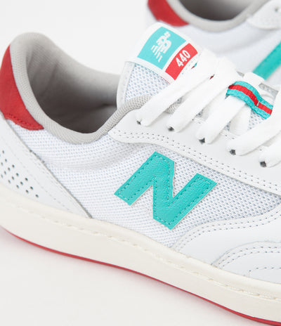 New Balance Numeric 440 Tom Knox Shoes - White / Sea Salt / Turquoise / Red