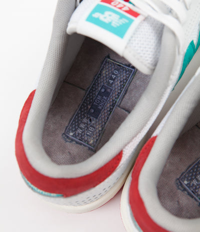 New Balance Numeric 440 Tom Knox Shoes - White / Sea Salt / Turquoise / Red