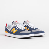 New Balance Numeric Pro Court 574 Shoes - Navy / Yellow thumbnail