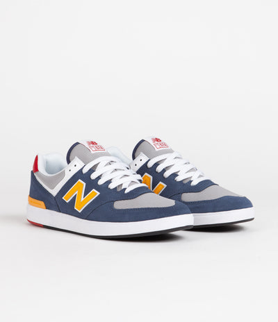 New Balance Numeric Pro Court 574 Shoes - Navy / Yellow