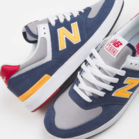 New Balance Numeric Pro Court 574 Shoes - Navy / Yellow thumbnail