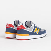 New Balance Numeric Pro Court 574 Shoes - Navy / Yellow thumbnail